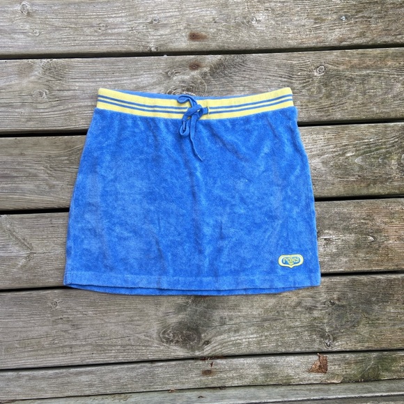 Roxy Dresses & Skirts - Vintage Terrycloth Blue Mini Skirt